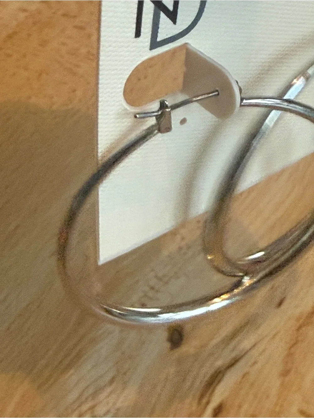 NWT. New Directions. Medium Silver Hoop Earrings.